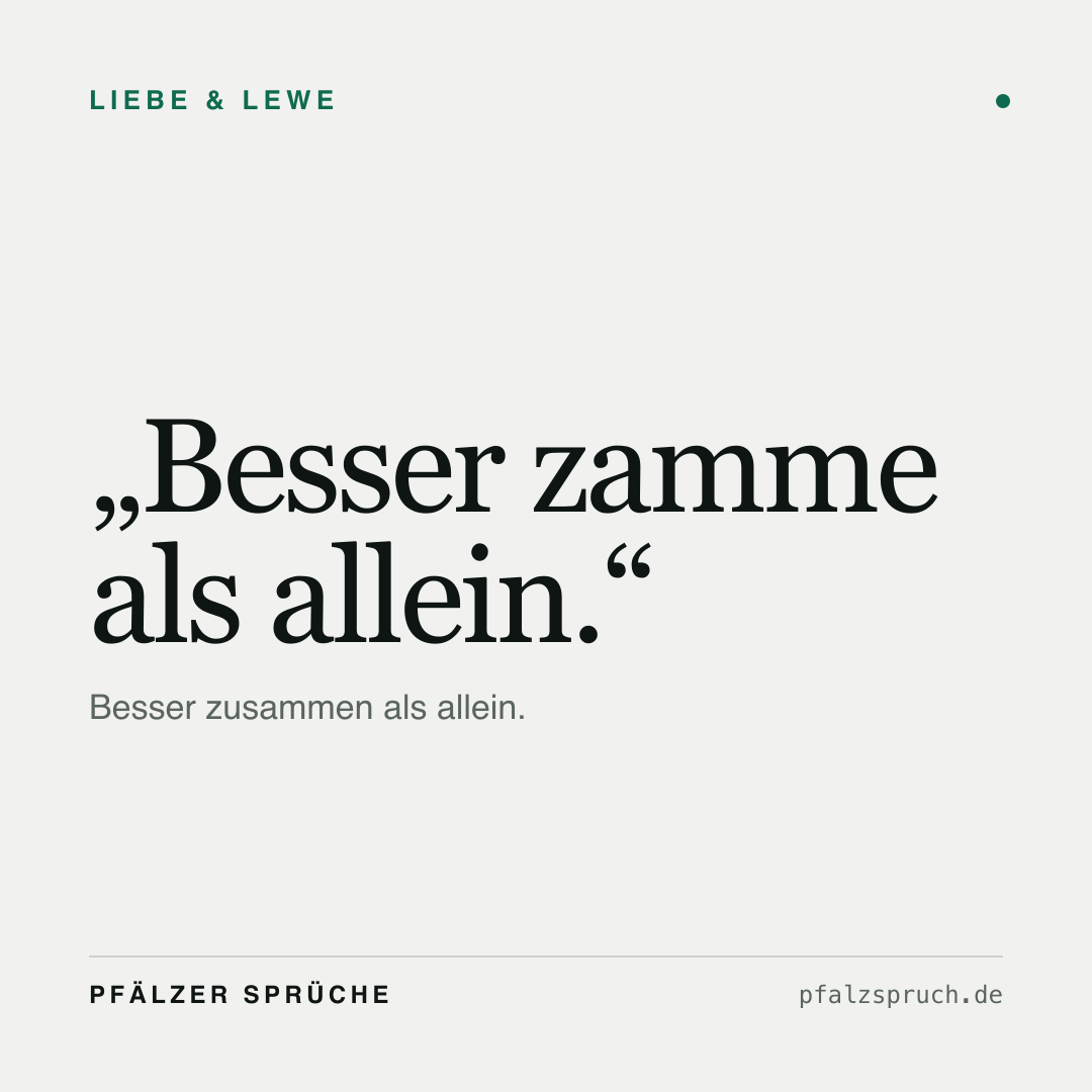 Vorschau der Karte für Besser zamme als allein.