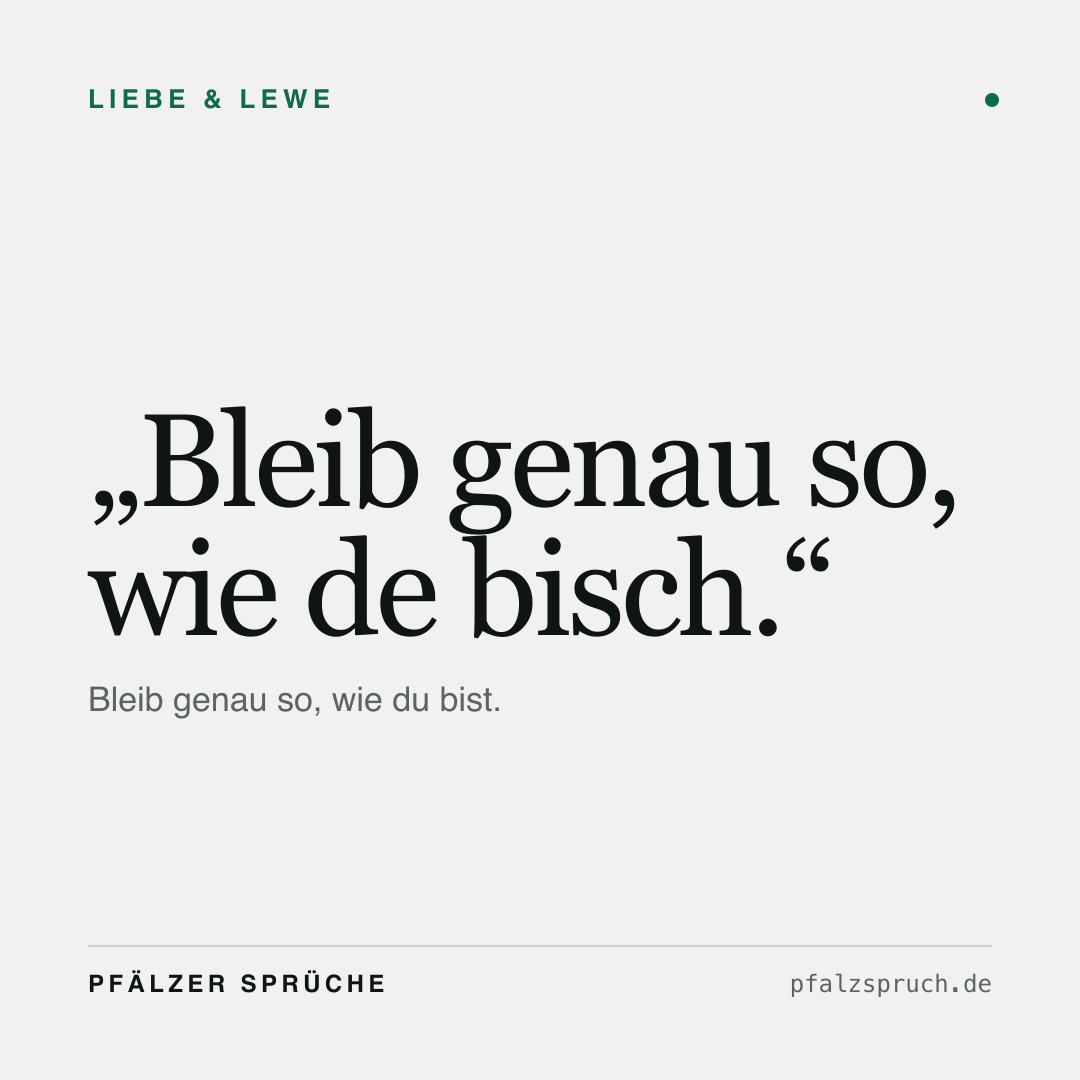 Vorschau der Karte für Bleib genau so, wie de bisch.