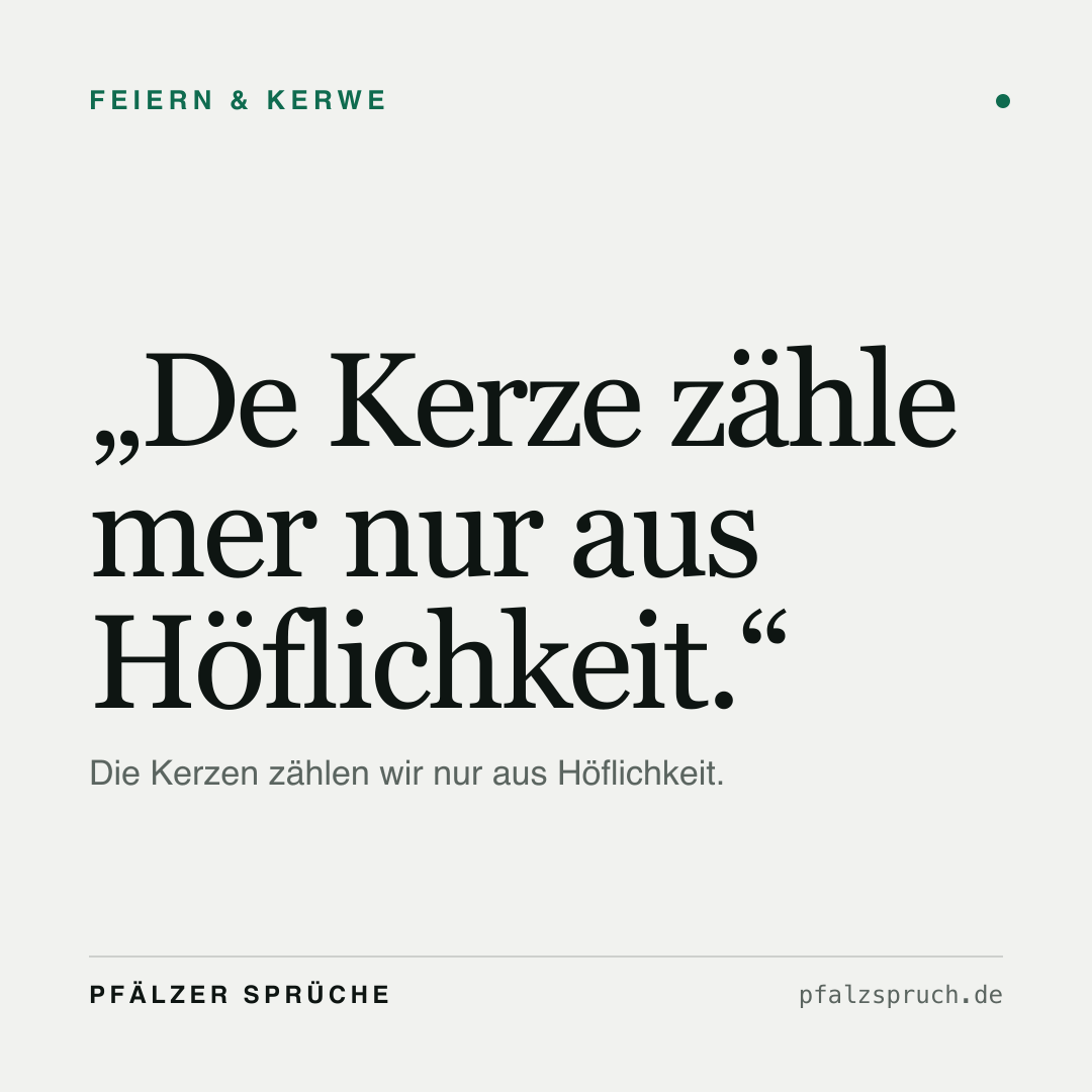 Vorschau der Karte für De Kerze zähle mer nur aus Höflichkeit.