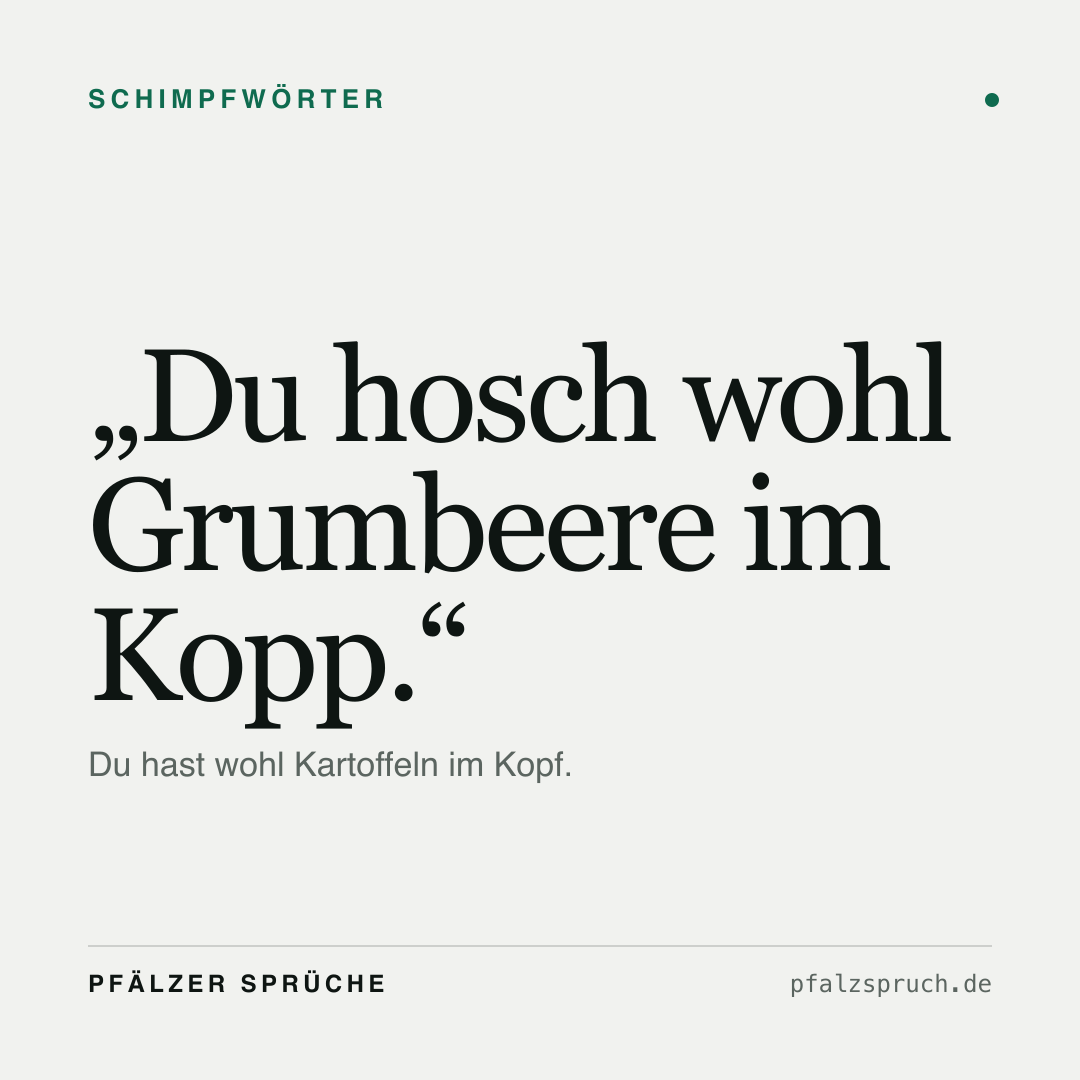 Vorschau der Karte für Du hosch wohl Grumbeere im Kopp.