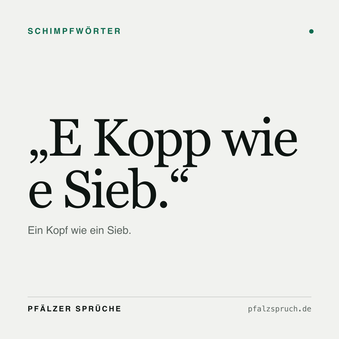 Vorschau der Karte für E Kopp wie e Sieb.