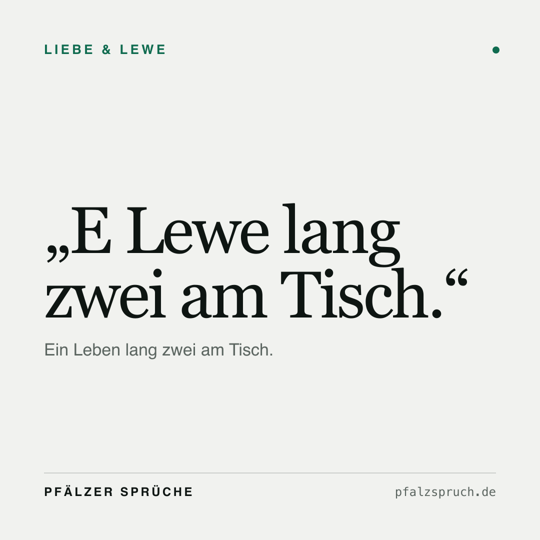Vorschau der Karte für E Lewe lang zwei am Tisch.