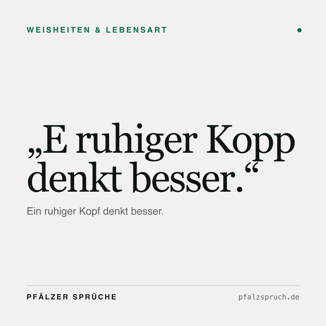 Vorschau der Karte für E ruhiger Kopp denkt besser.