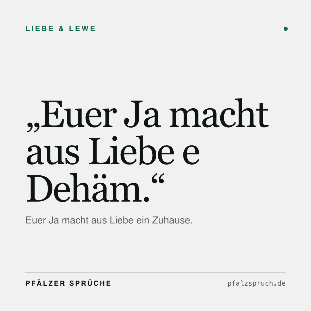 Vorschau der Karte für Euer Ja macht aus Liebe e Dehäm.