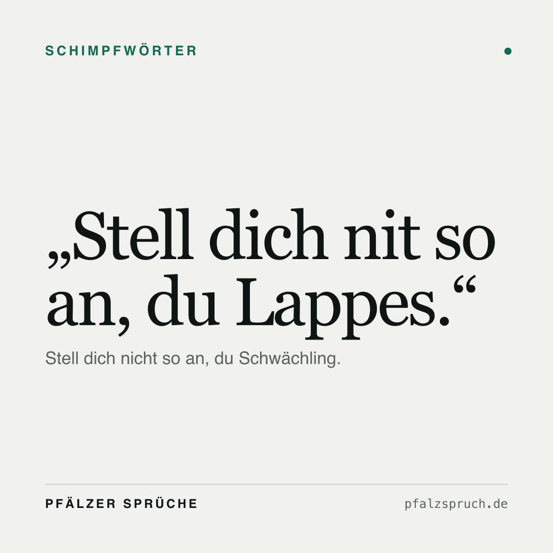 Vorschau der Karte für Stell dich nit so an, du Lappes.