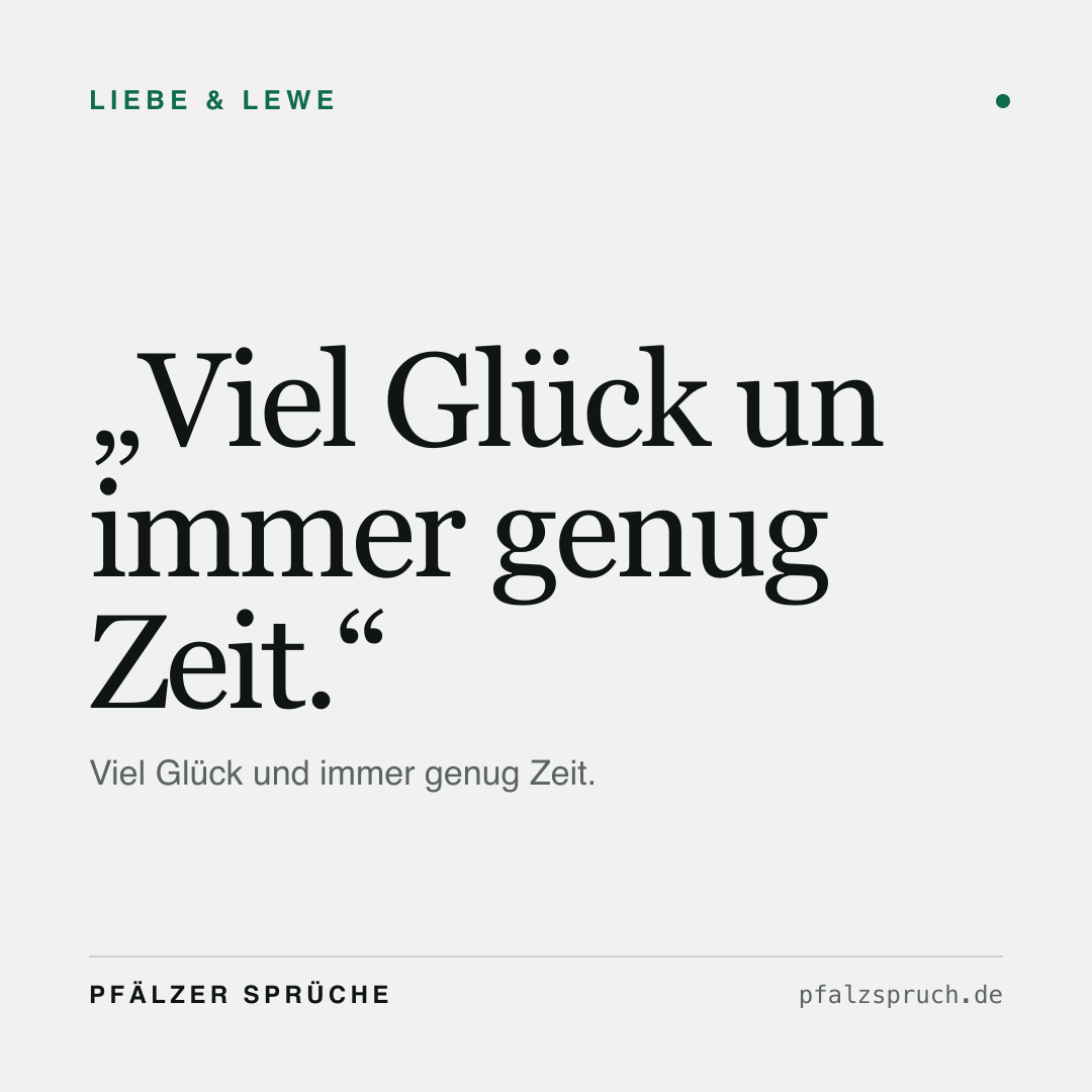 Vorschau der Karte für Viel Glück un immer genug Zeit.