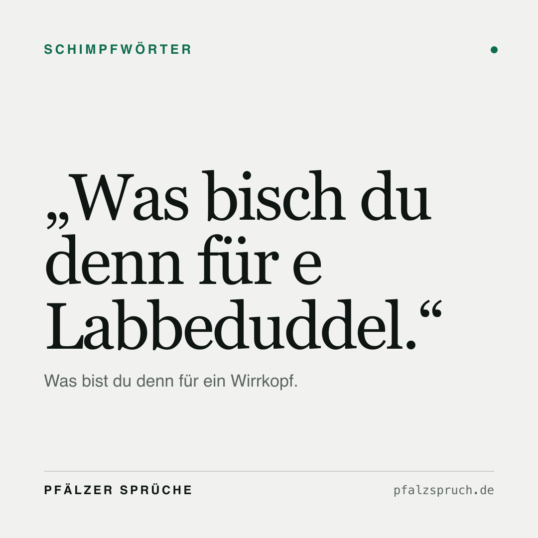 Vorschau der Karte für Was bisch du denn für e Labbeduddel.
