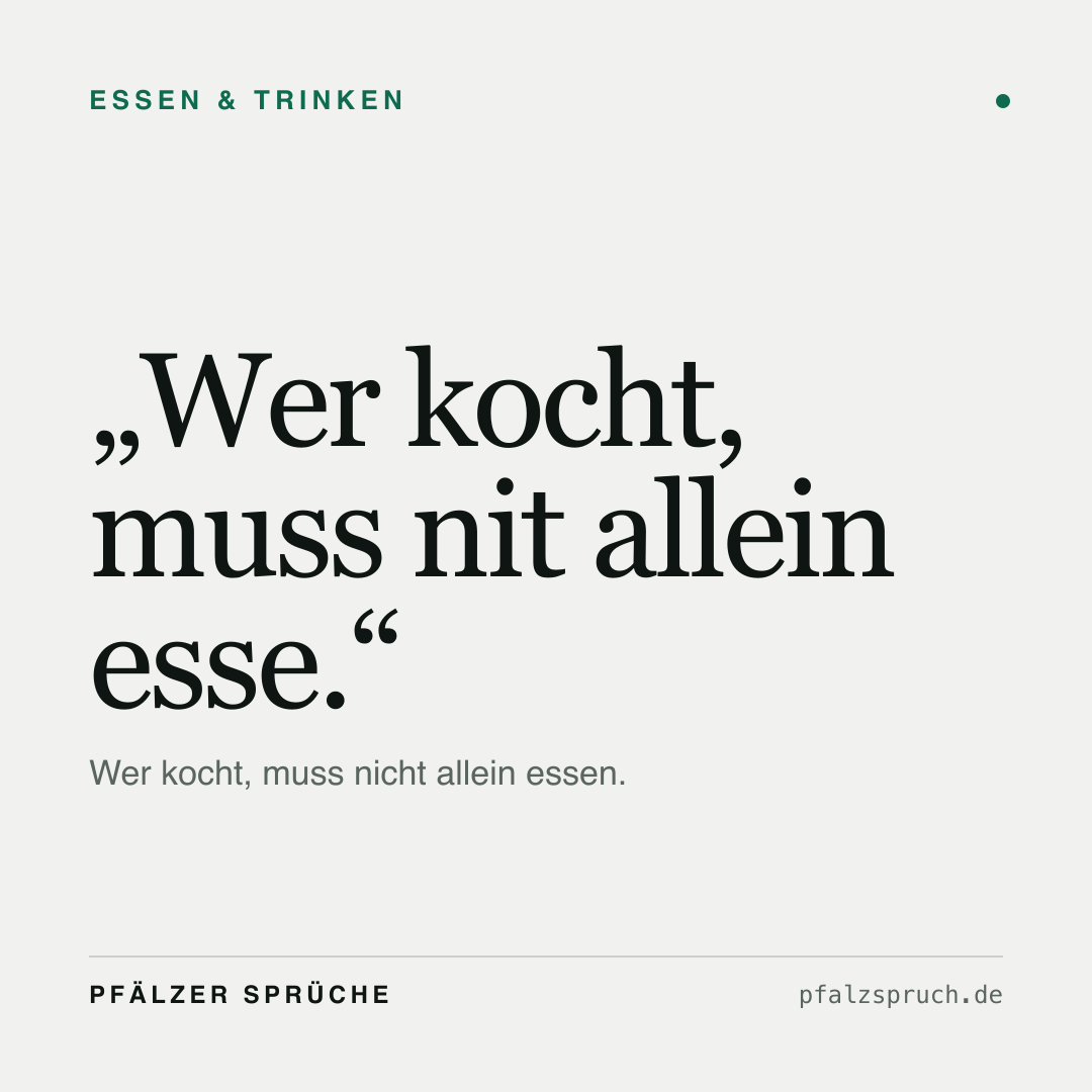 Vorschau der Karte für Wer kocht, muss nit allein esse.